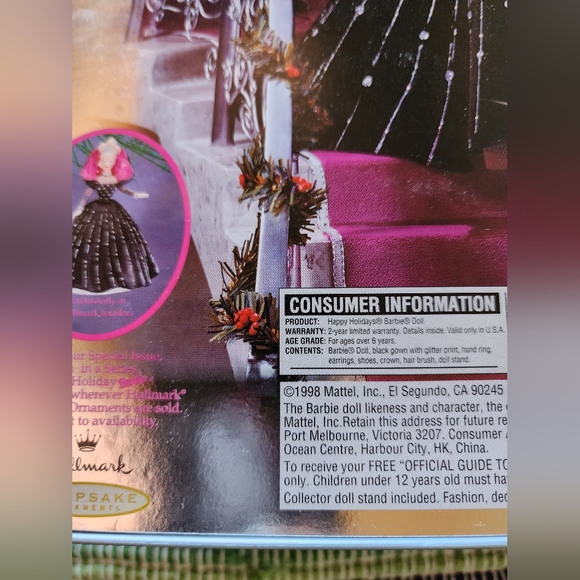 Barbie Hallmark Misprint NIB Error of 1998 “Happy Holidays" Special Edition - Picture 6 of 8